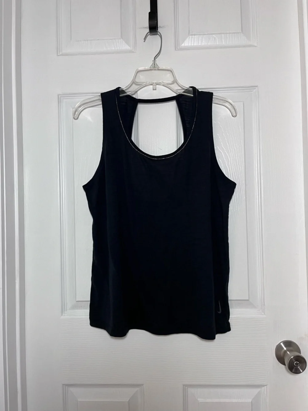 Nike Black Yoga Tank Top with Gold Metallic trim